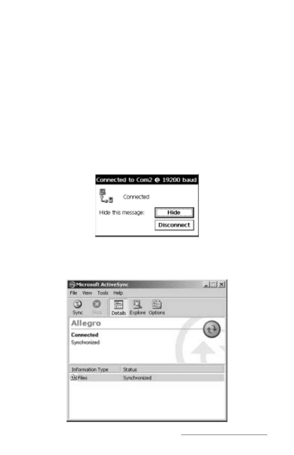 Establishing additional activesync connections | Juniper Systems Allegro DOS Manual User Manual | Page 97 / 274