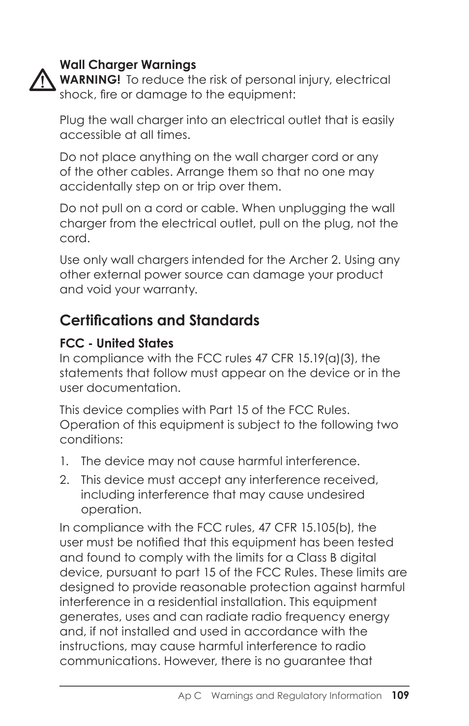 Certifications and standards | Juniper Systems Archer 2 User Guide User Manual | Page 113 / 133