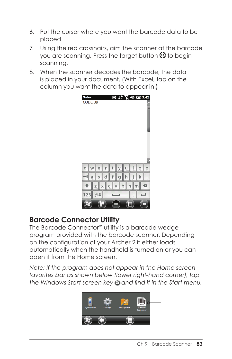 Barcode connector utility | Juniper Systems Archer 2 User Guide User Manual | Page 87 / 133