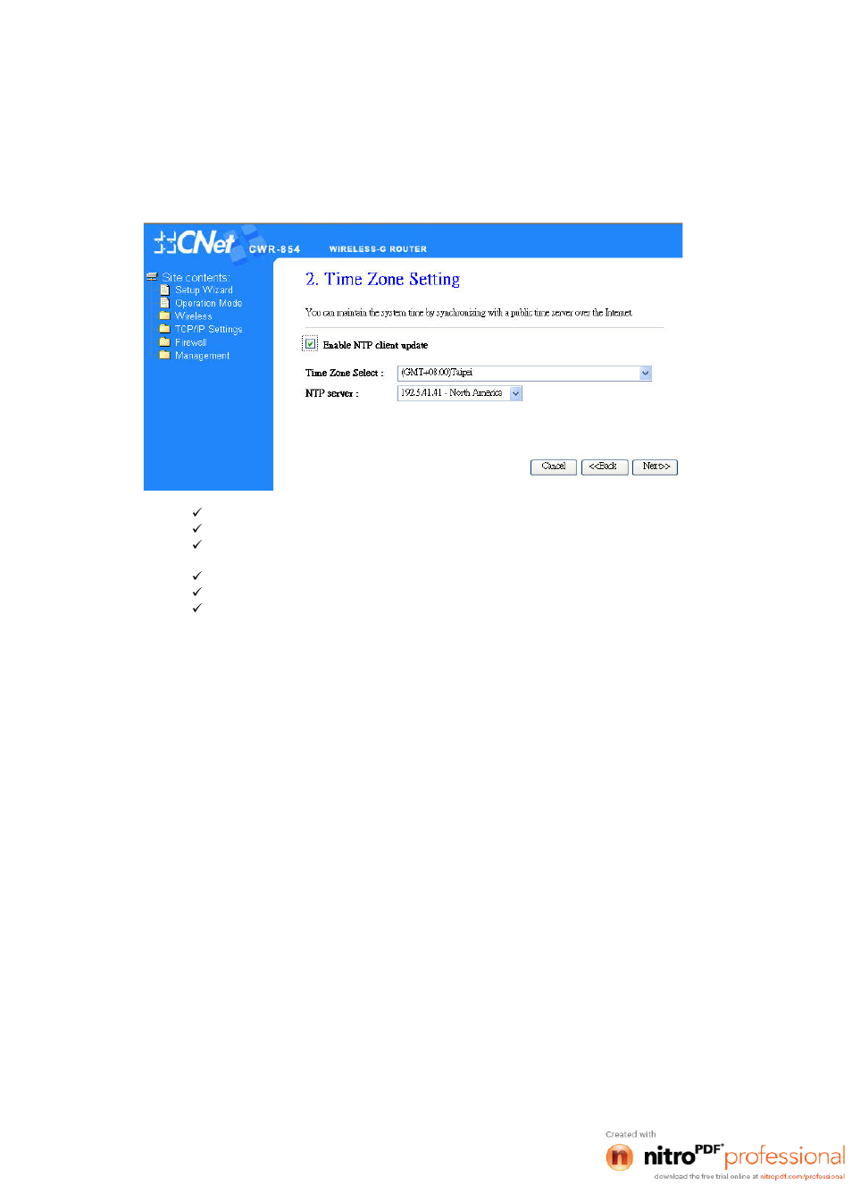 2 time zone settings | CNET CWR-854 User Manual | Page 18 / 70