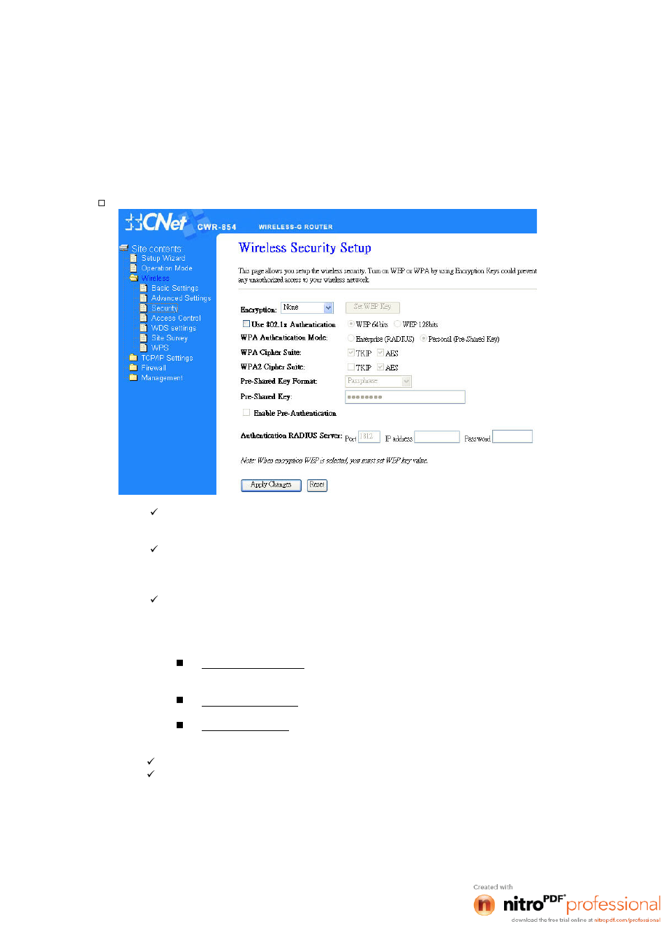 3 security | CNET CWR-854 User Manual | Page 28 / 70