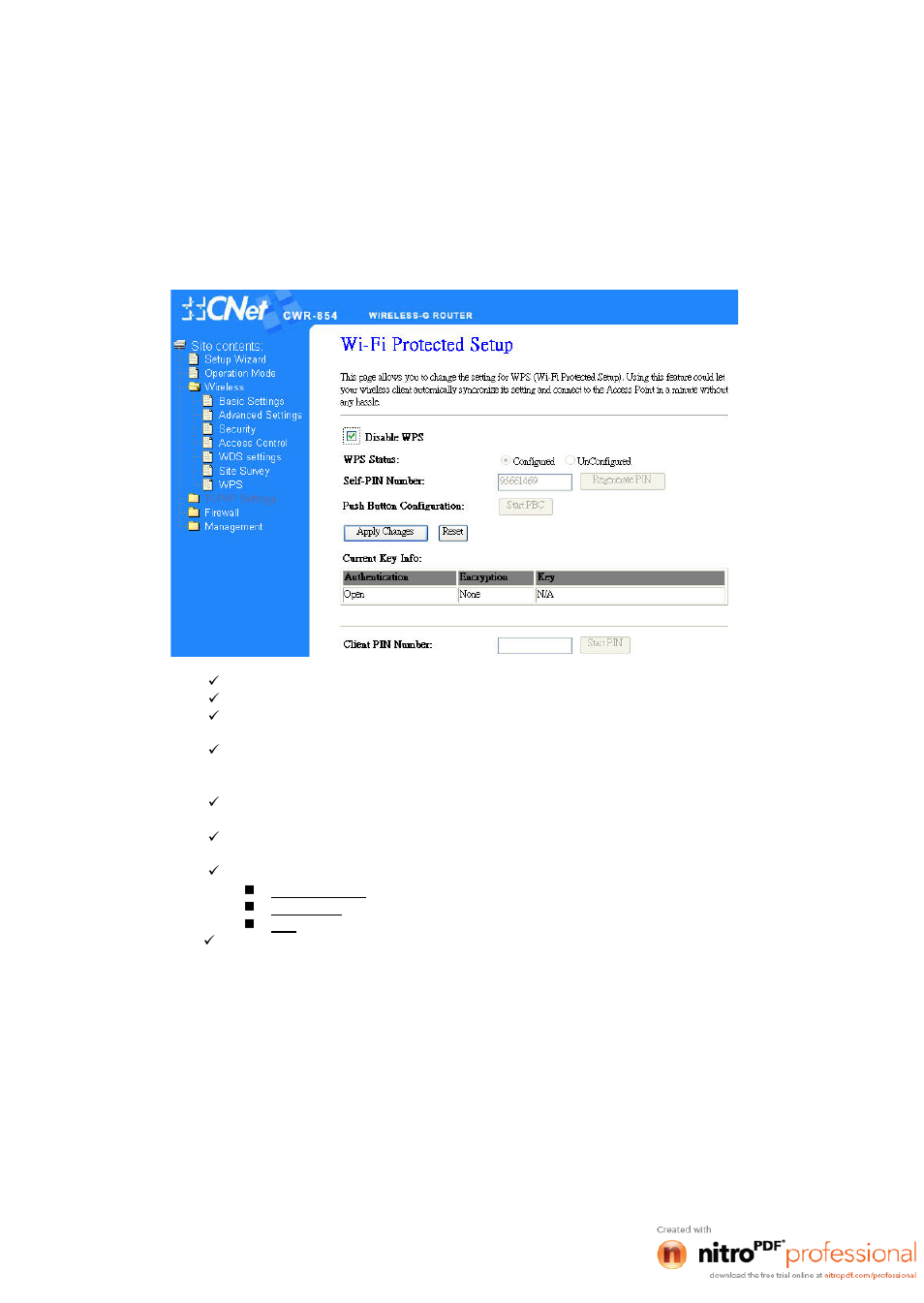 7 wps | CNET CWR-854 User Manual | Page 36 / 70