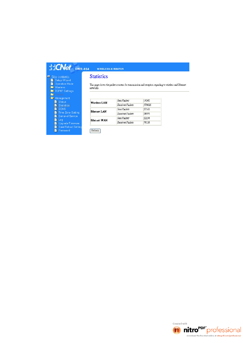 2 statistics | CNET CWR-854 User Manual | Page 54 / 70