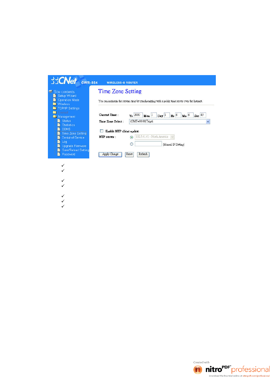 4 time zone settings | CNET CWR-854 User Manual | Page 56 / 70