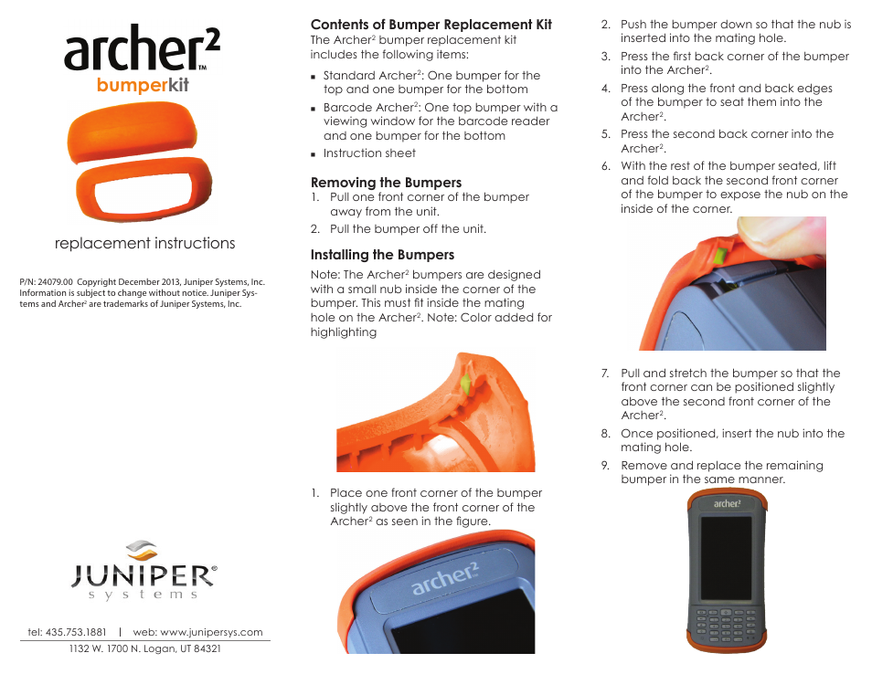 Juniper Systems Bumper kit Archer 2 User Manual | 1 page