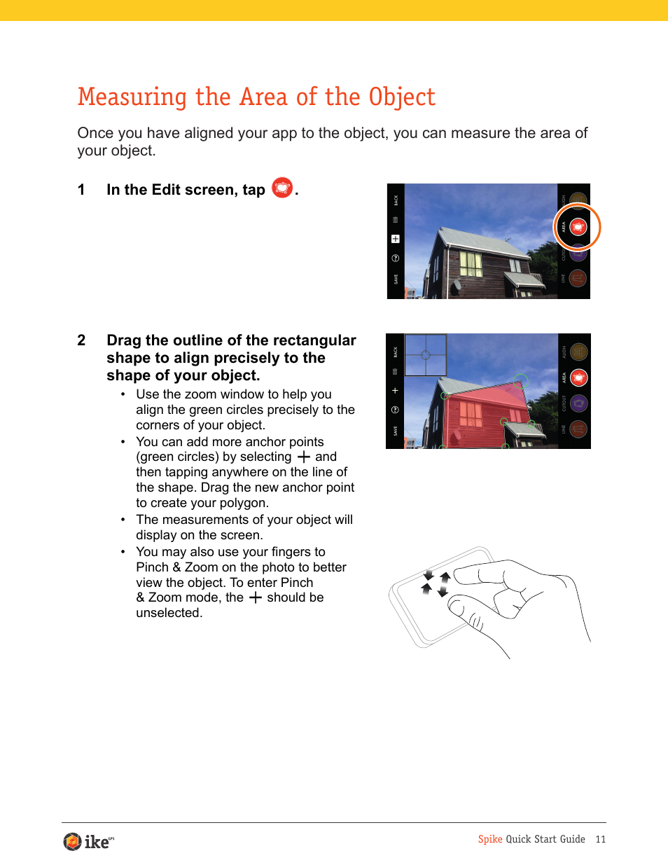 Measuring the area of the object | Juniper Systems ikeGPS User Manual | Page 11 / 16