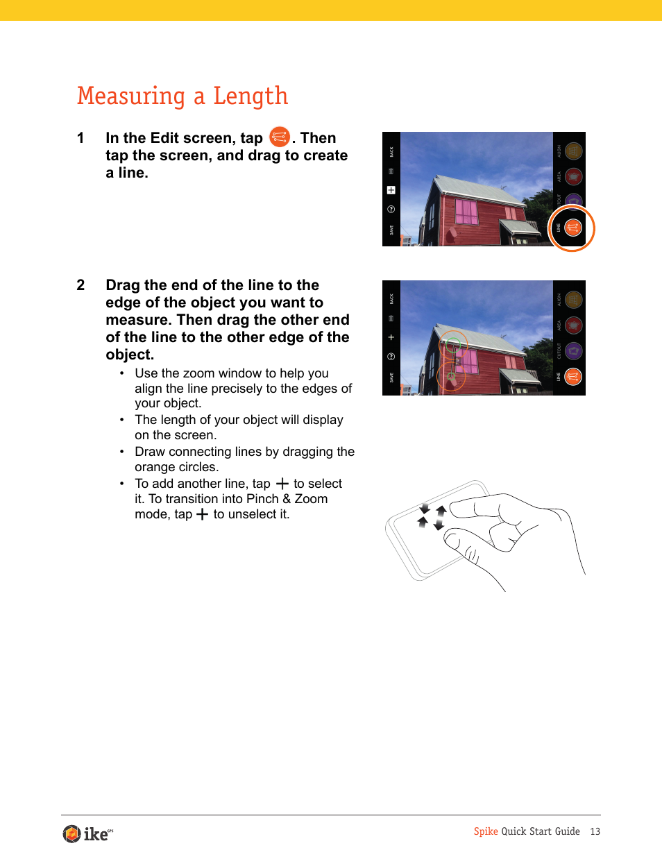 Measuring a length | Juniper Systems ikeGPS User Manual | Page 13 / 16