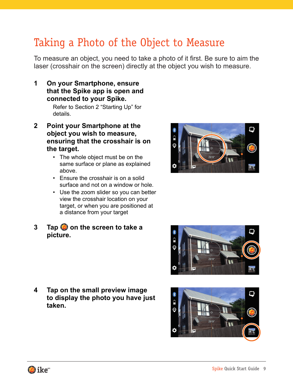 Taking a photo of the object to measure | Juniper Systems ikeGPS User Manual | Page 9 / 16