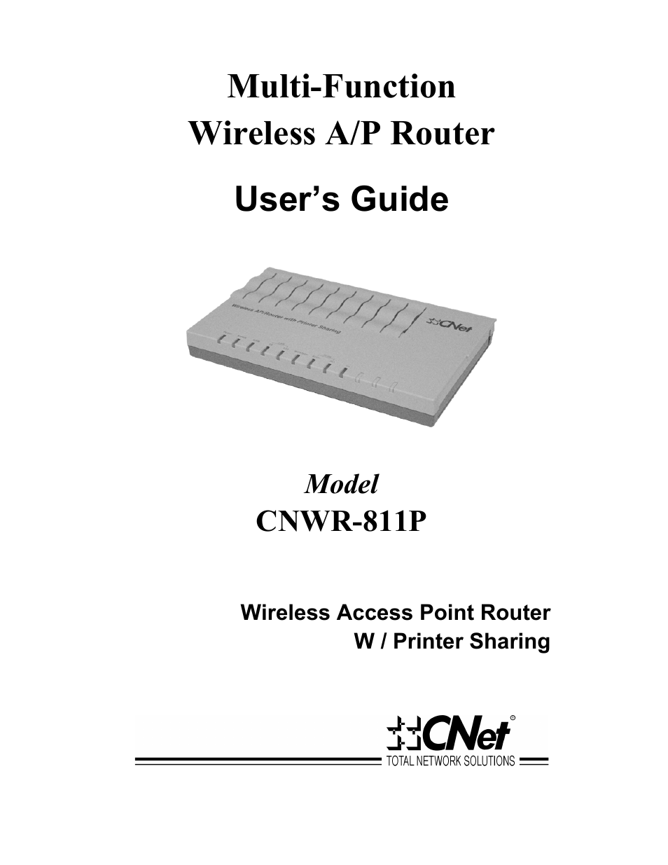 CNET CNWR-811P User Manual | 68 pages