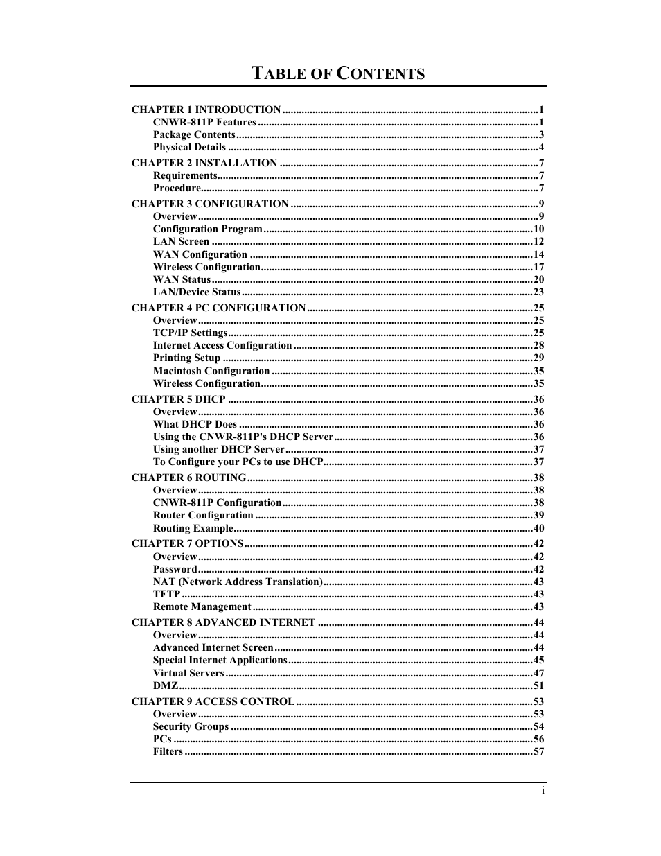 Able of, Ontents | CNET CNWR-811P User Manual | Page 2 / 68