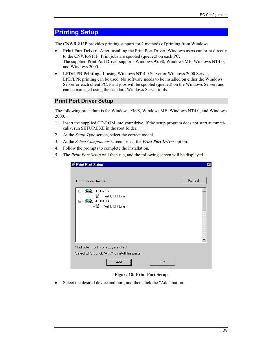 Printing setup | CNET CNWR-811P User Manual | Page 32 / 68