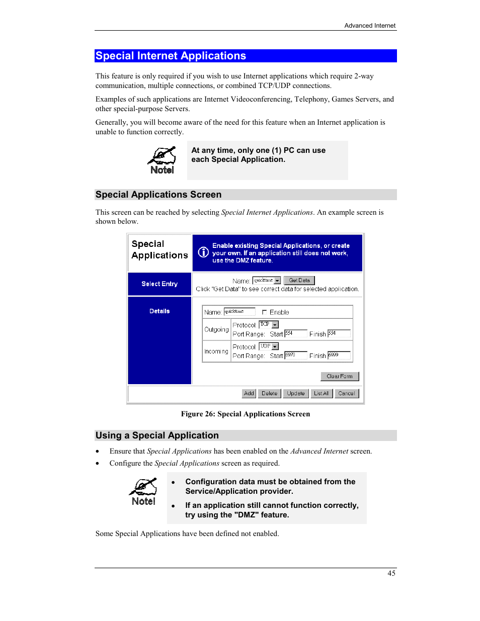 Special internet applications | CNET CNWR-811P User Manual | Page 48 / 68