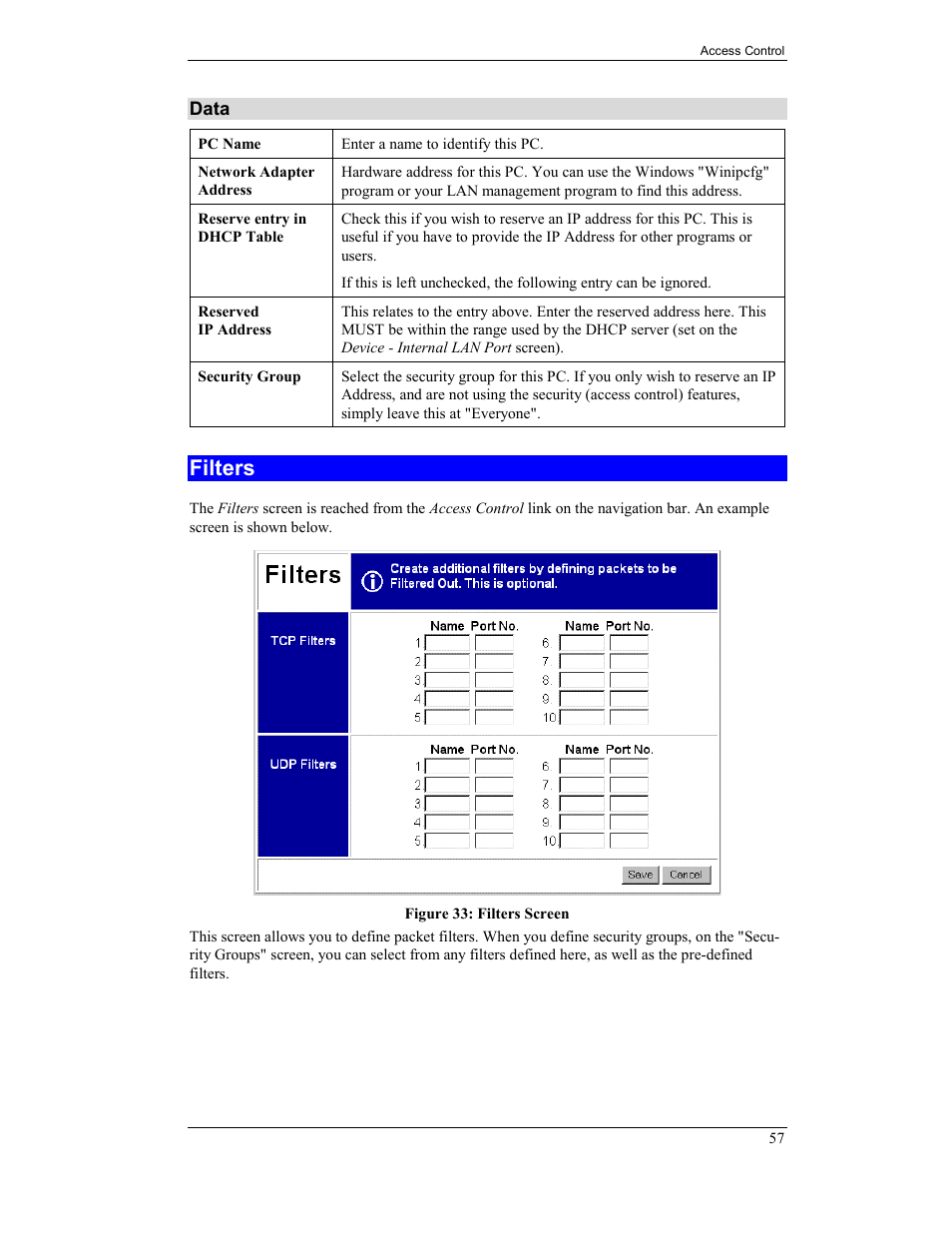 Filters | CNET CNWR-811P User Manual | Page 60 / 68