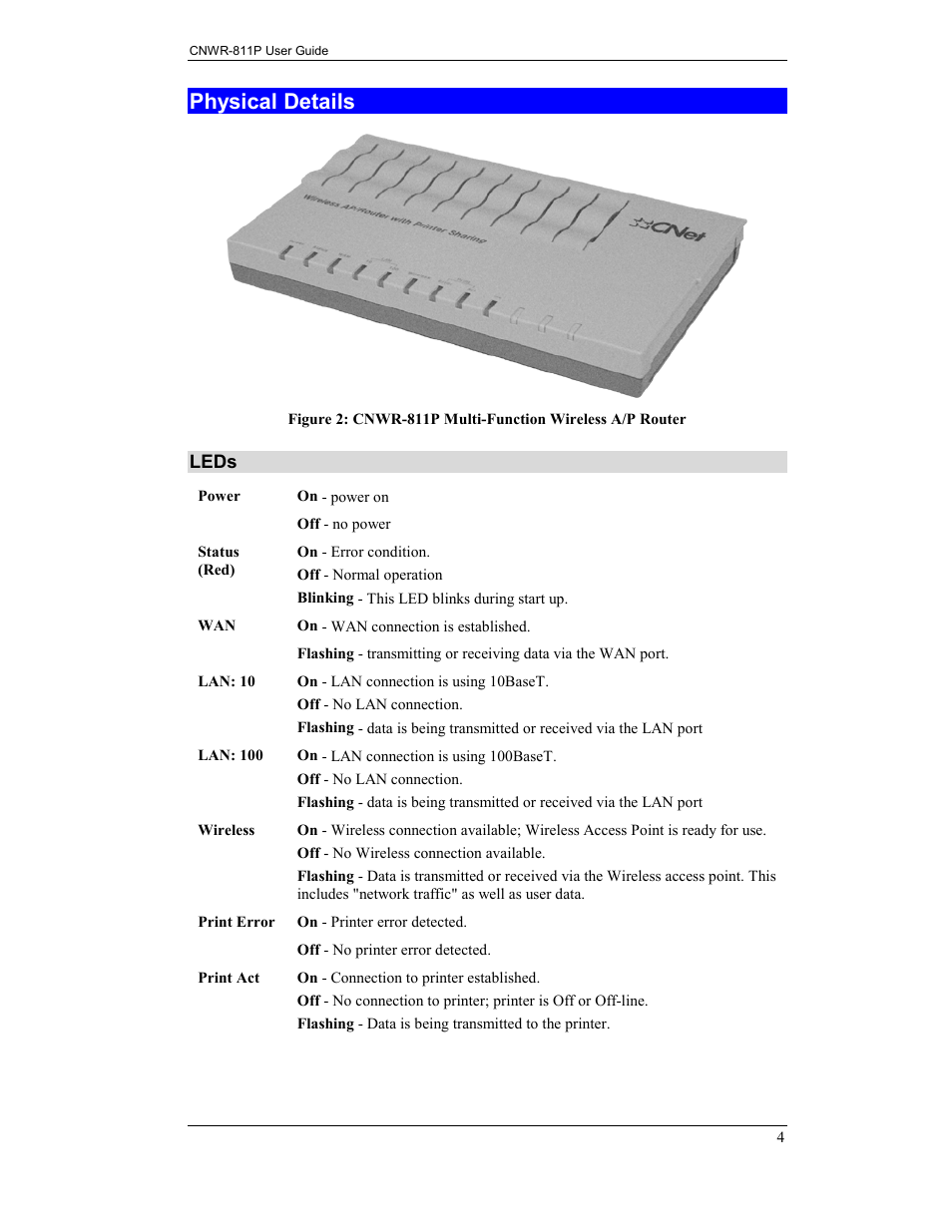 Physical details | CNET CNWR-811P User Manual | Page 7 / 68