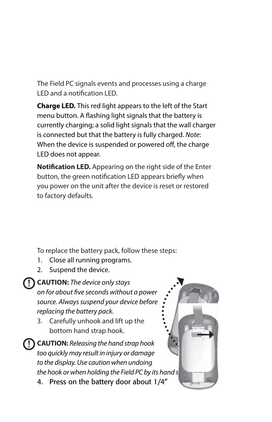 Understanding led signals, Replacing the battery pack | Juniper Systems Archer Reference Guide User Manual | Page 29 / 153