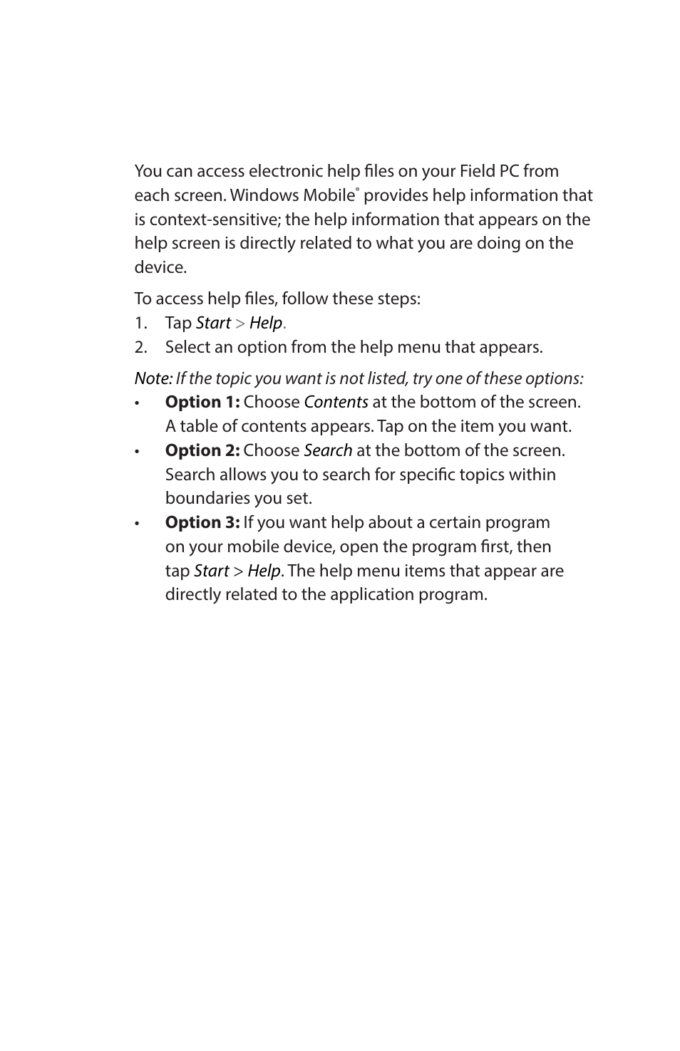 Using on-device help | Juniper Systems Archer Reference Guide User Manual | Page 50 / 153