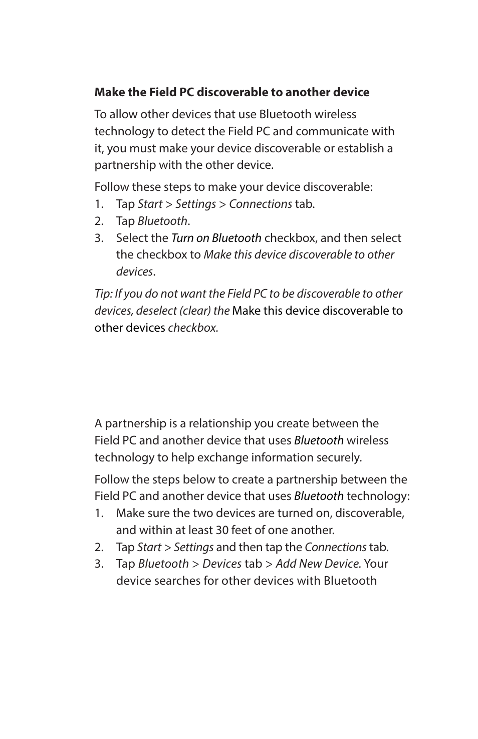 Create a bluetooth partnership | Juniper Systems Archer Reference Guide User Manual | Page 72 / 153