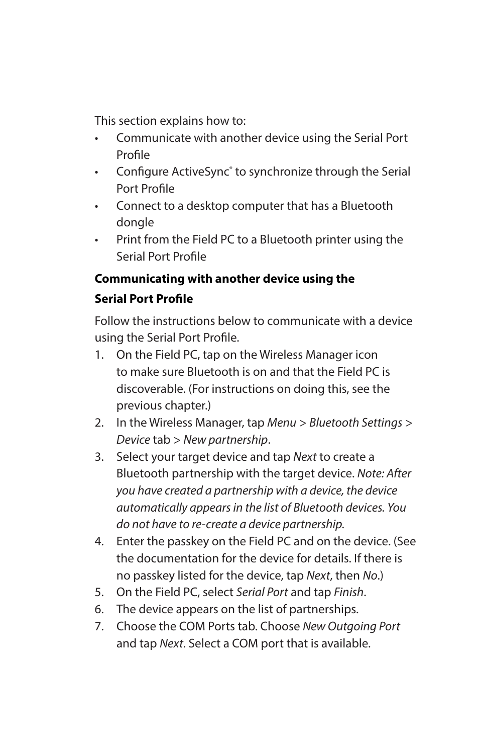 Serial port profi le (spp) | Juniper Systems Archer Reference Guide User Manual | Page 82 / 153