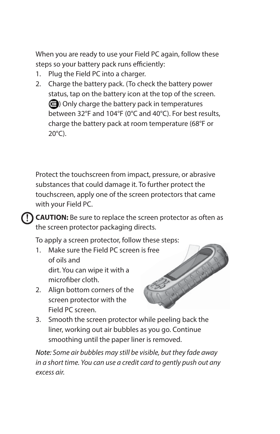 Protecting the touchscreen | Juniper Systems Archer Reference Guide User Manual | Page 95 / 153
