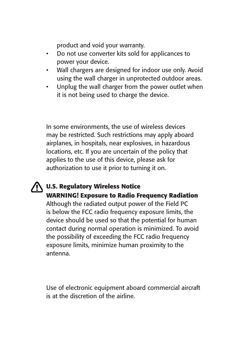 Wireless notices, Airline travel notice | Juniper Systems Archer User Manual User Manual | Page 17 / 384