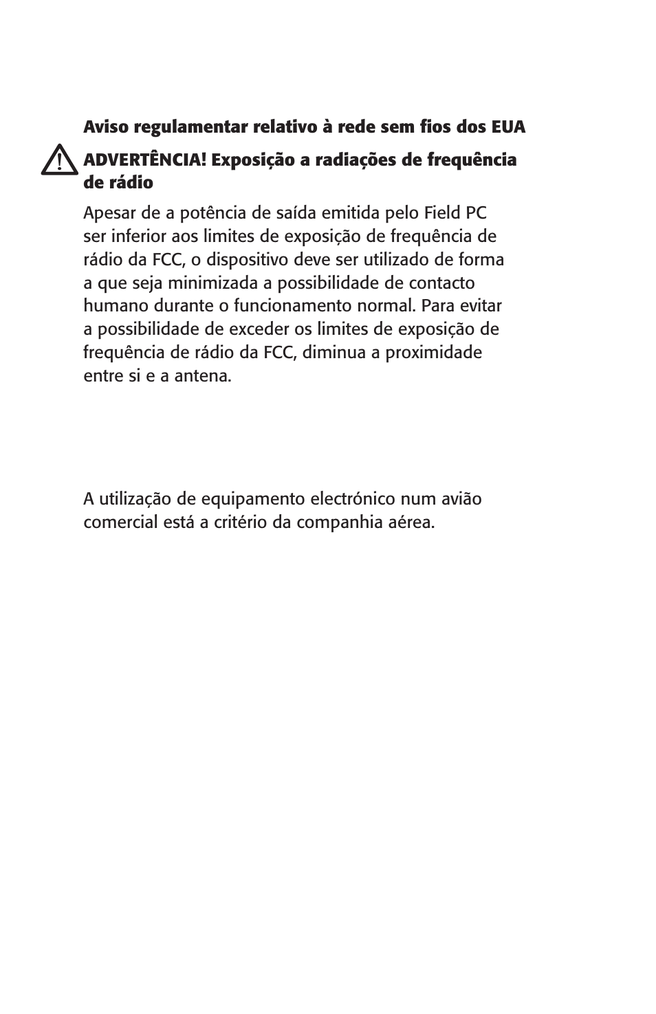 Aviso relativos às viagens de avião | Juniper Systems Archer User Manual User Manual | Page 274 / 384