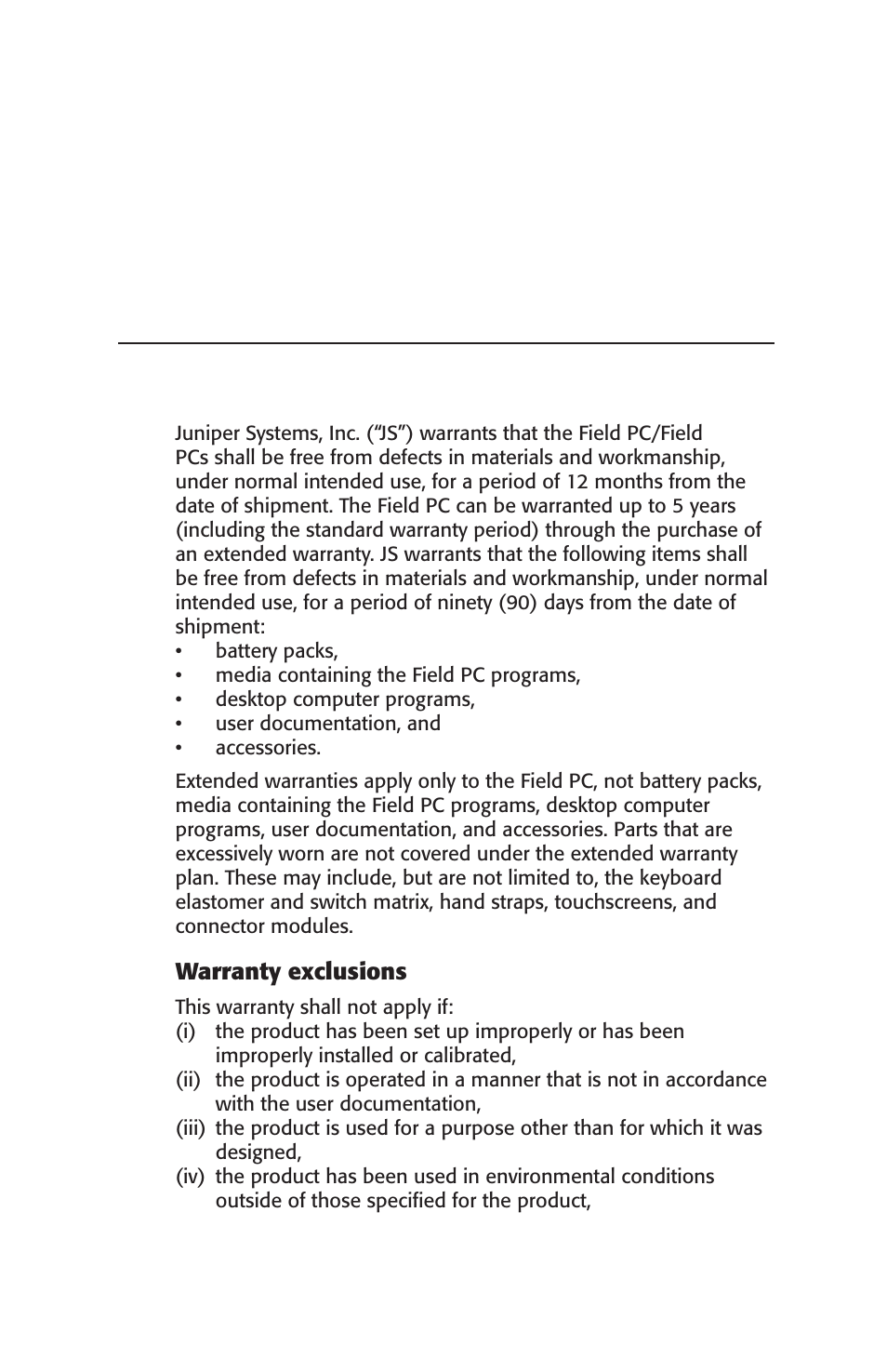 Standard warranty terms and conditions, Limited product warranty, Appendix c | Juniper Systems Archer User Manual User Manual | Page 29 / 384