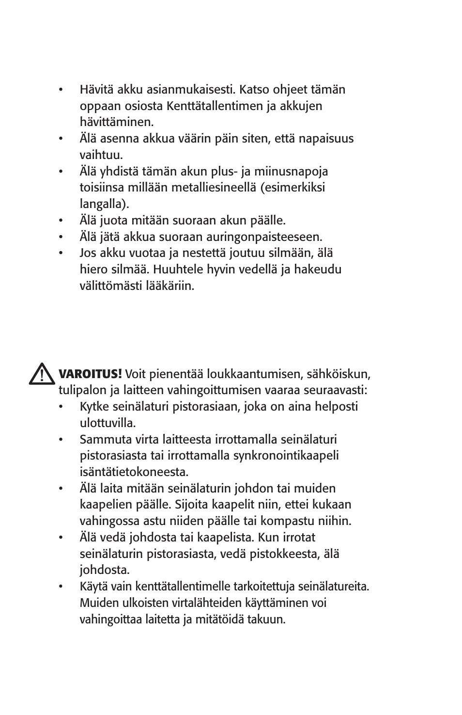 Laitteeseen liittyvät varoitukset | Juniper Systems Archer User Manual User Manual | Page 304 / 384