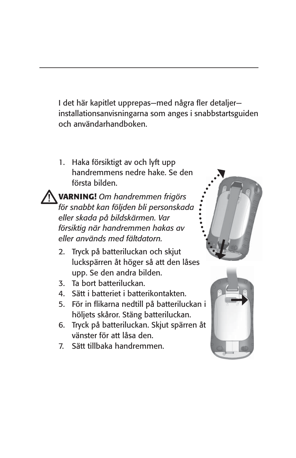 Komma igång, Steg 1: installera batteriet, Kapitel 2 | Juniper Systems Archer User Manual User Manual | Page 329 / 384