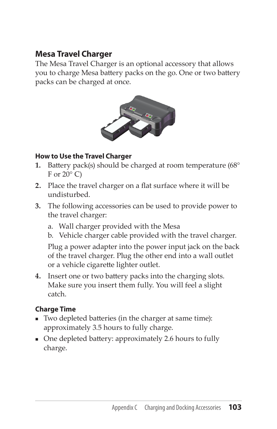 Mesa travel charger | Juniper Systems Mesa User Guide User Manual | Page 103 / 112