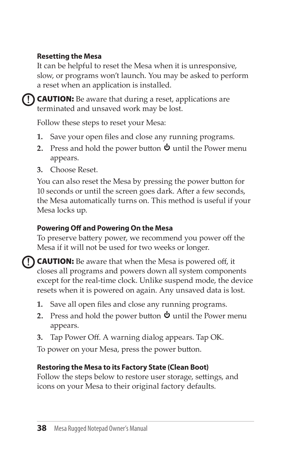 Juniper Systems Mesa User Guide User Manual | Page 38 / 112