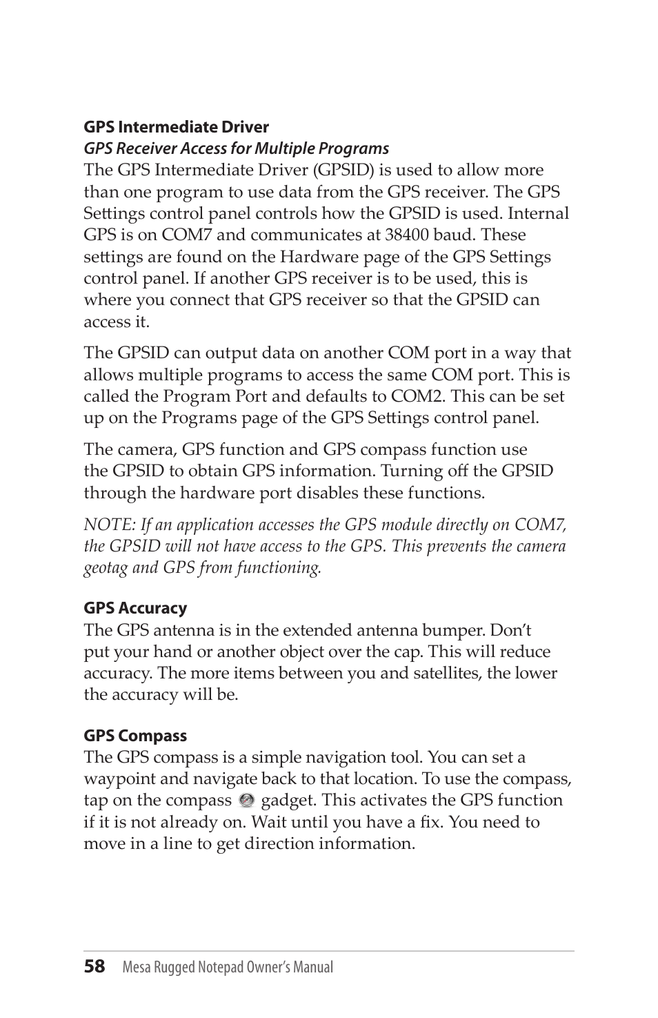 Juniper Systems Mesa User Guide User Manual | Page 58 / 112