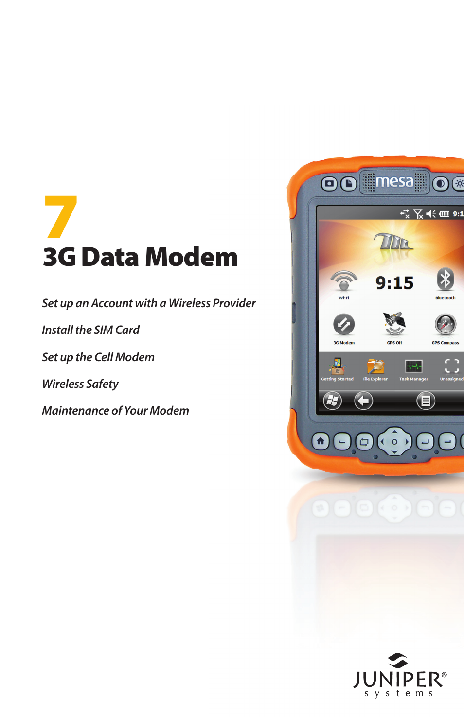 3g data modem | Juniper Systems Mesa User Guide User Manual | Page 65 / 112