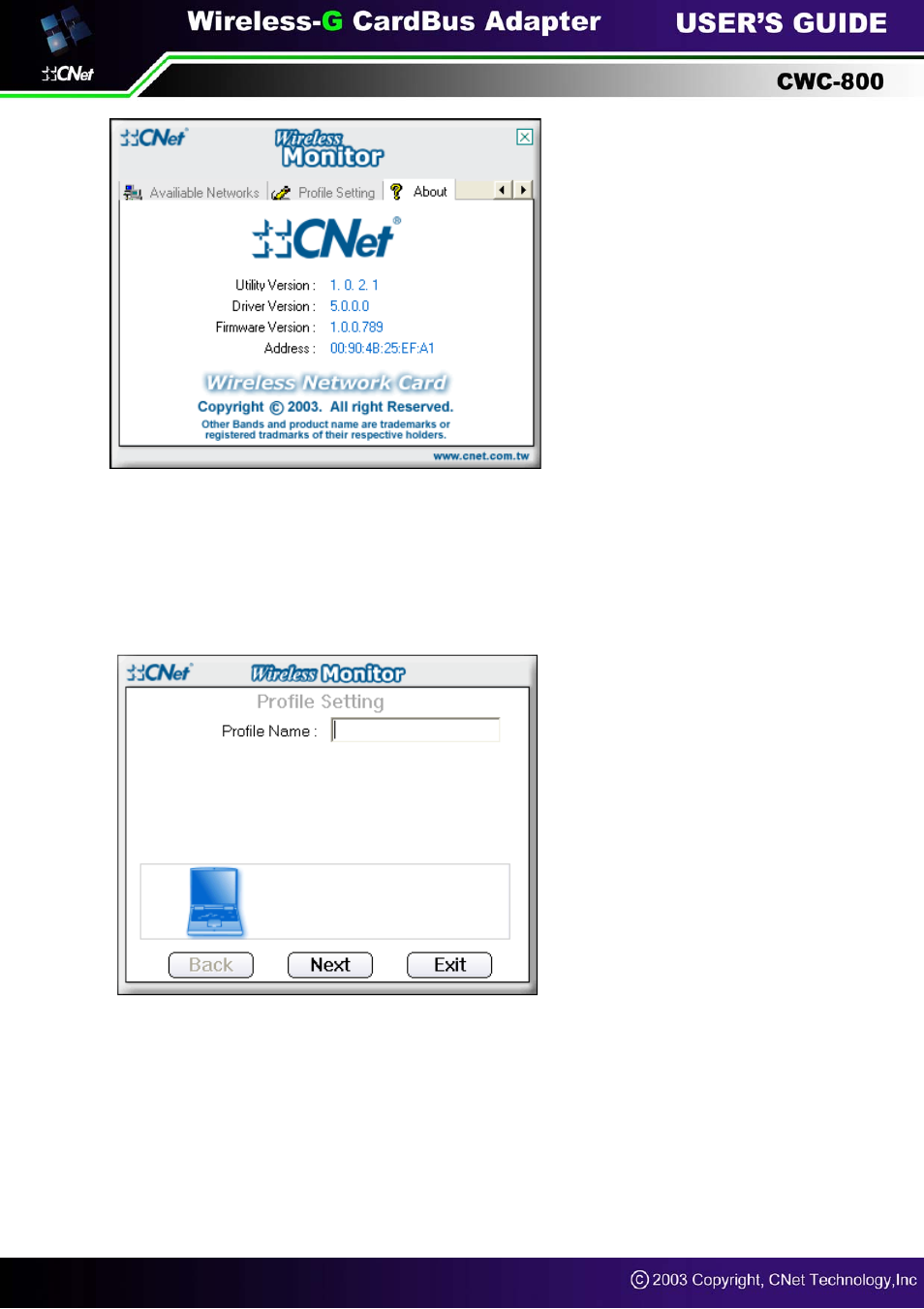 CNET Wireless-G CardBus Adapter CWC-800 User Manual | Page 16 / 22