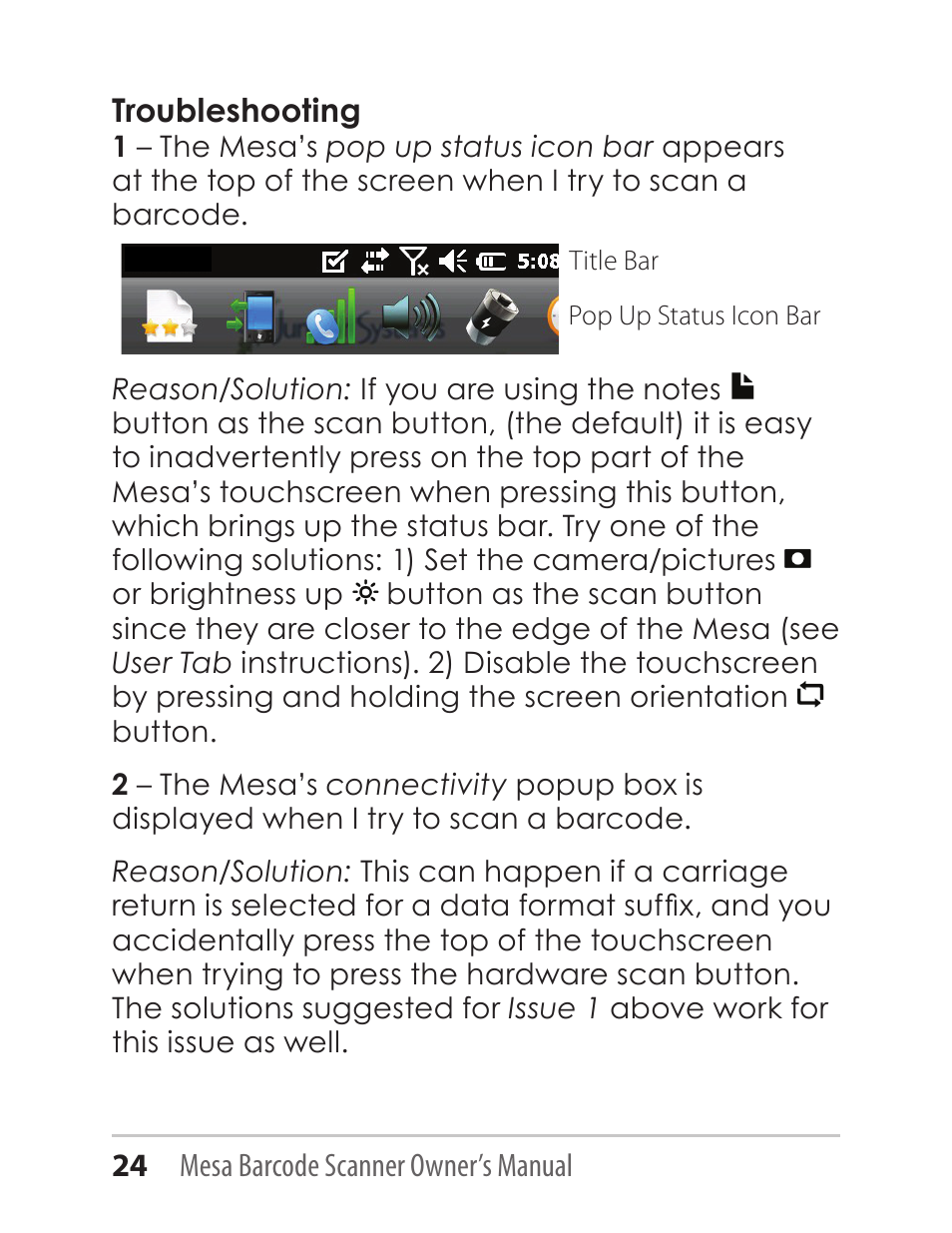 Juniper Systems Mesa with Barcode Scanner User Manual | Page 24 / 36