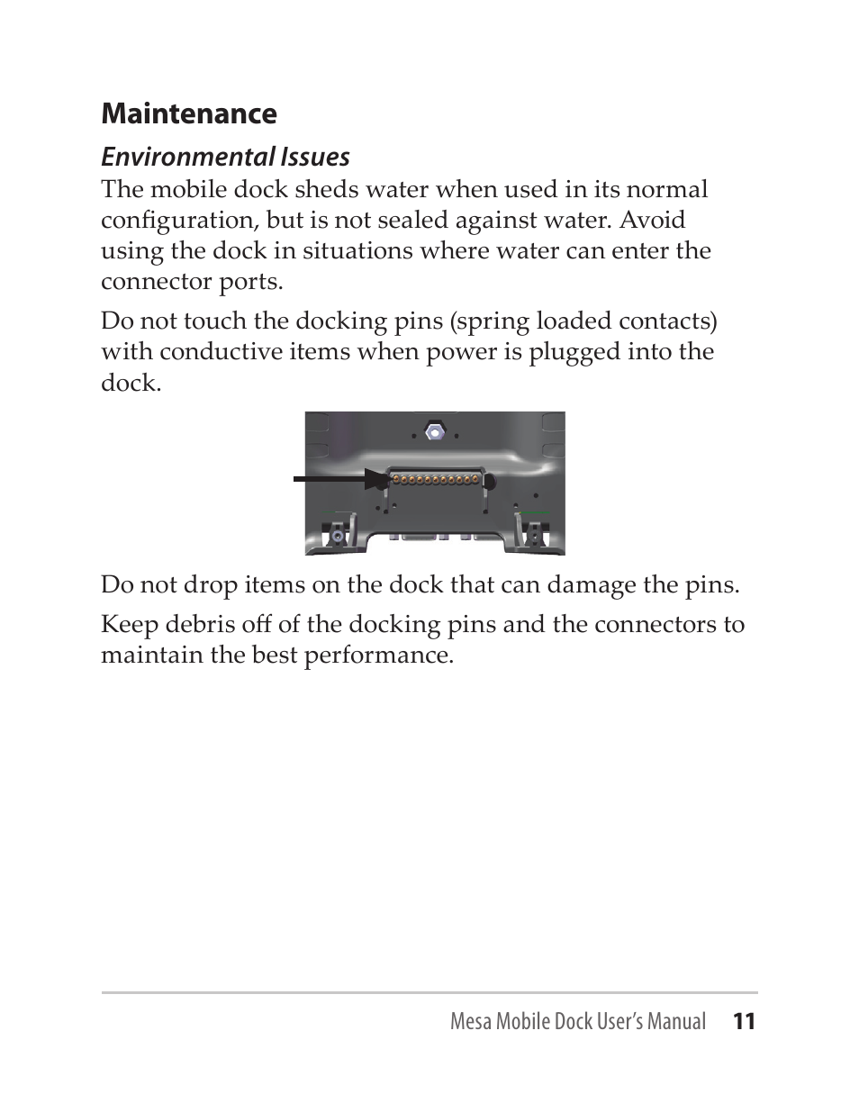 Maintenance | Juniper Systems Mesa Mobile Dock User Manual | Page 11 / 16