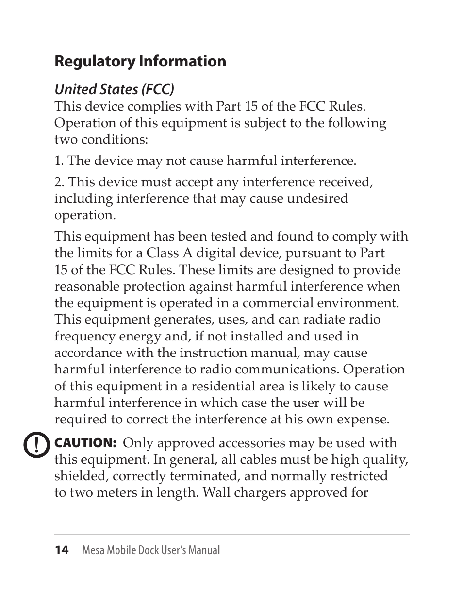 Regulatory information | Juniper Systems Mesa Mobile Dock User Manual | Page 14 / 16