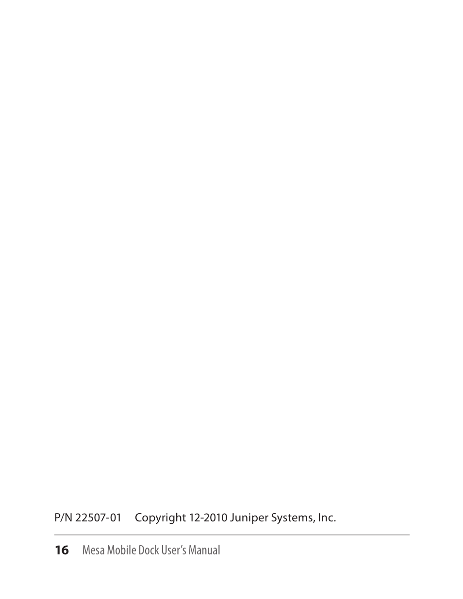 Juniper Systems Mesa Mobile Dock User Manual | Page 16 / 16