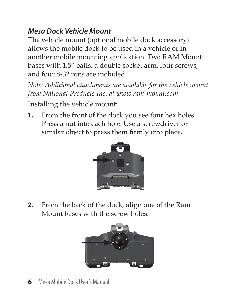 Juniper Systems Mesa Mobile Dock User Manual | Page 6 / 16