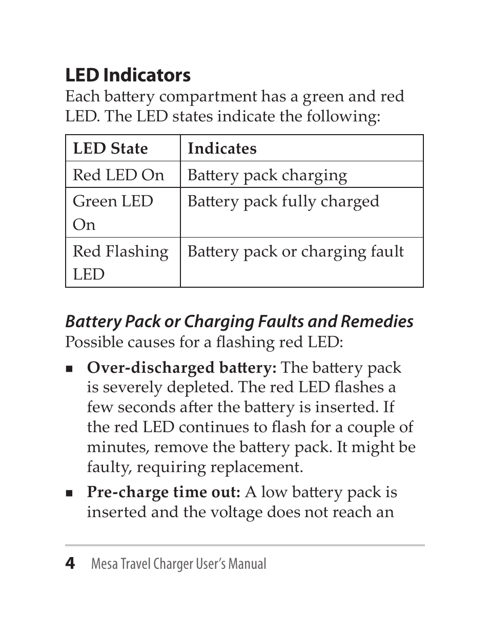 Led indicators | Juniper Systems Mesa Travel Charger User Manual | Page 4 / 12