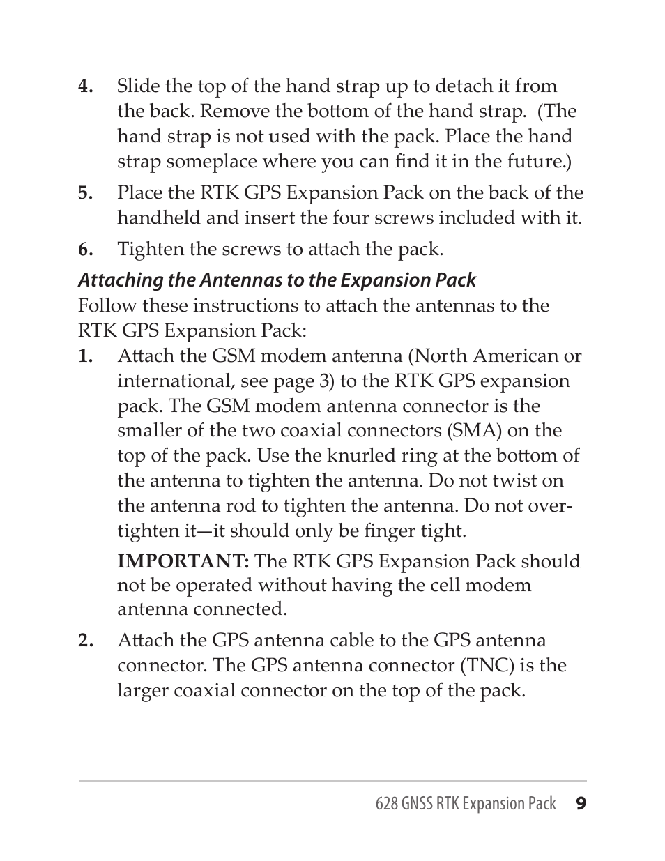 Juniper Systems GNSS-RTK-628 User Manual | Page 9 / 24