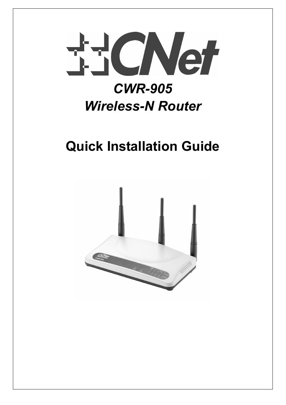 CNET CWR-905 User Manual | 7 pages