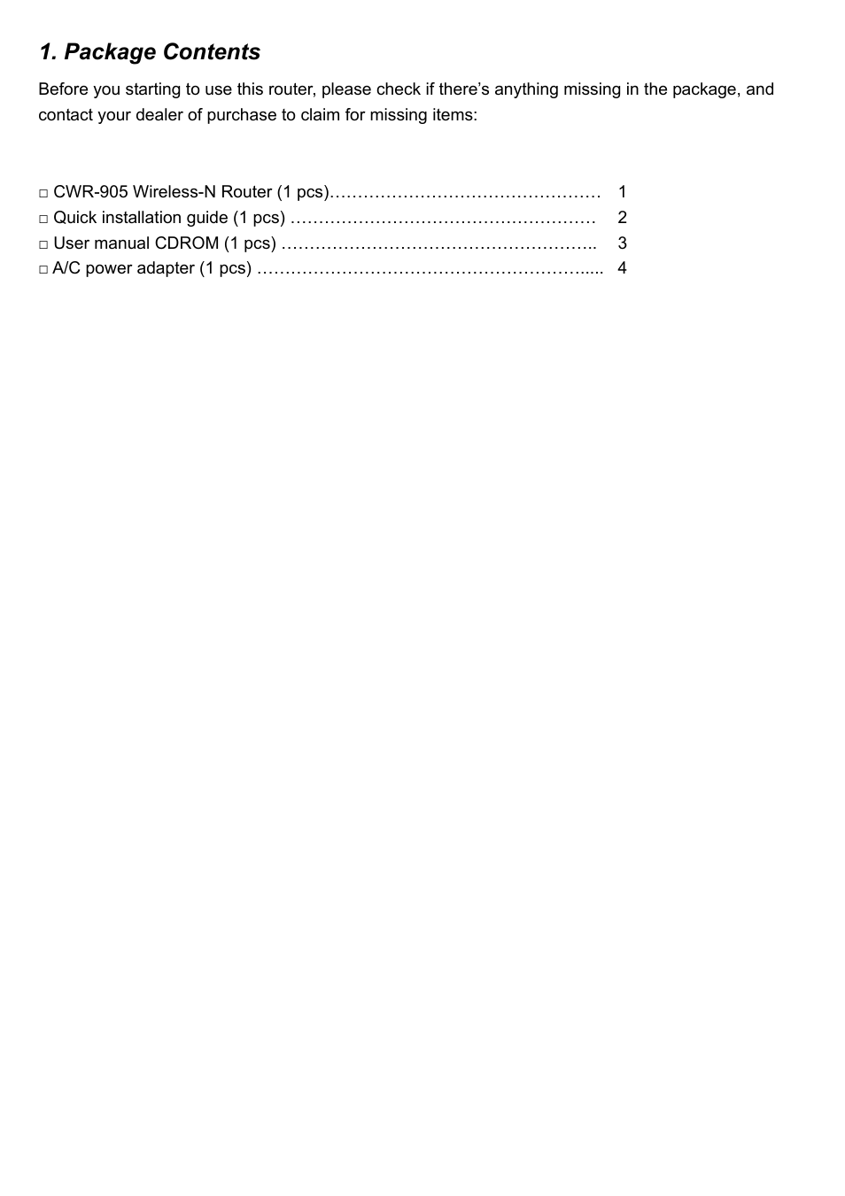 CNET CWR-905 User Manual | Page 2 / 7