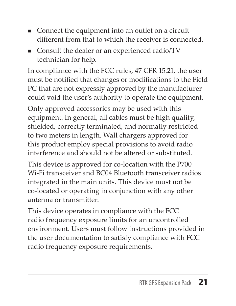 Juniper Systems RTK GPS Expansion Pack User Manual | Page 21 / 24