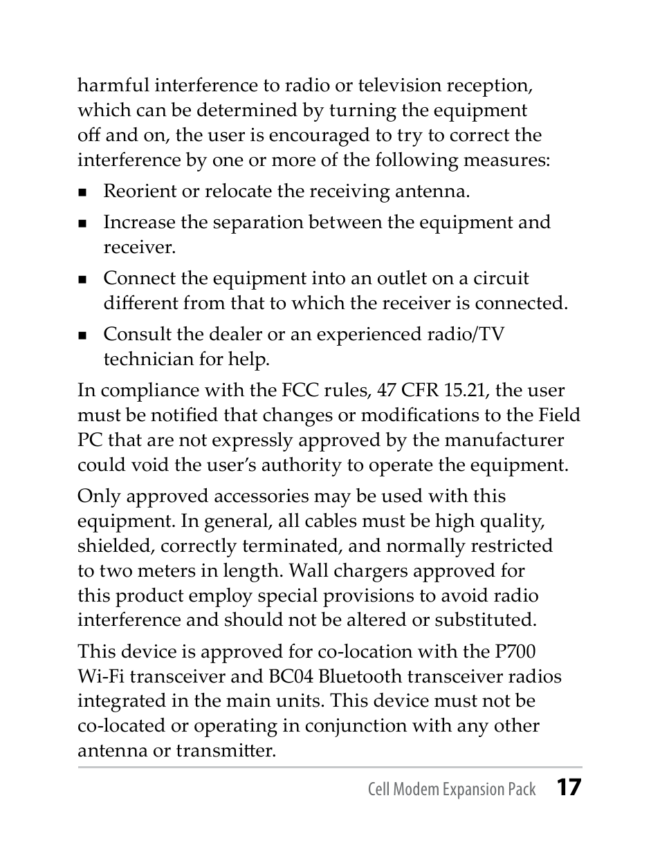 Juniper Systems TK6000 Cell Modem User Manual | Page 17 / 18