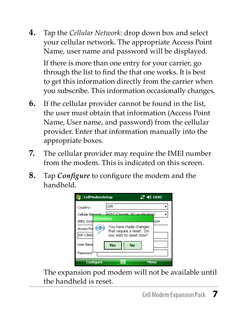 Juniper Systems TK6000 Cell Modem User Manual | Page 7 / 18