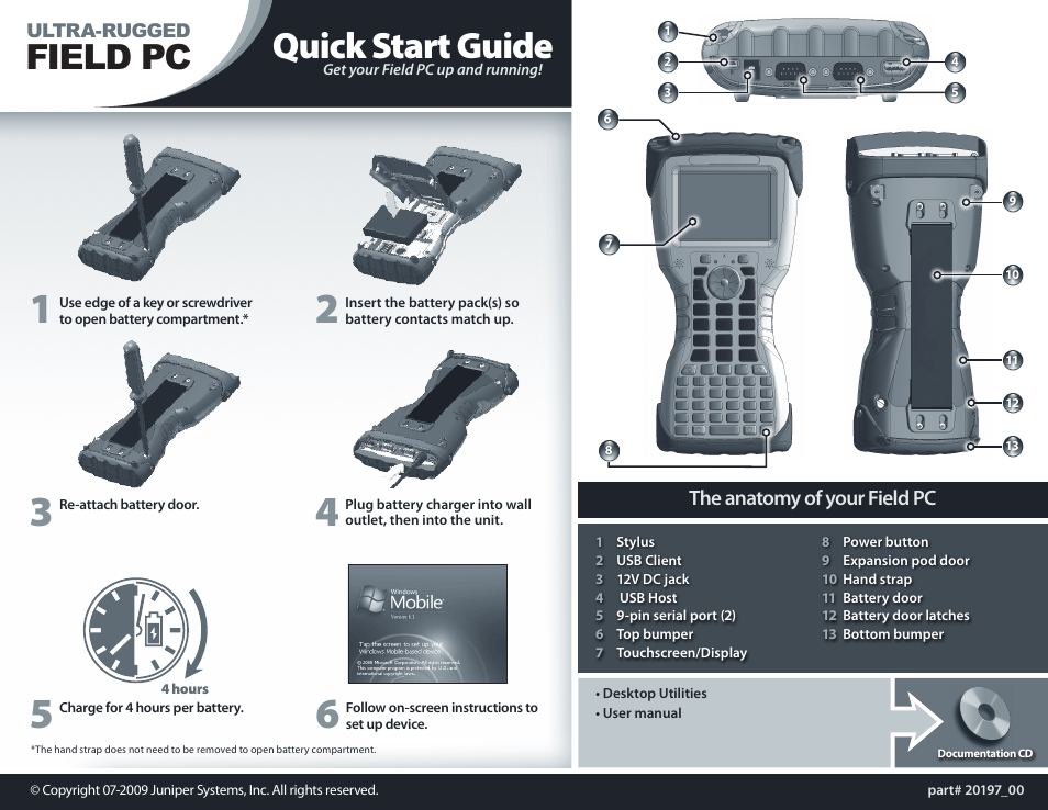 Juniper Systems TK6000 Quick Start User Manual | 1 page