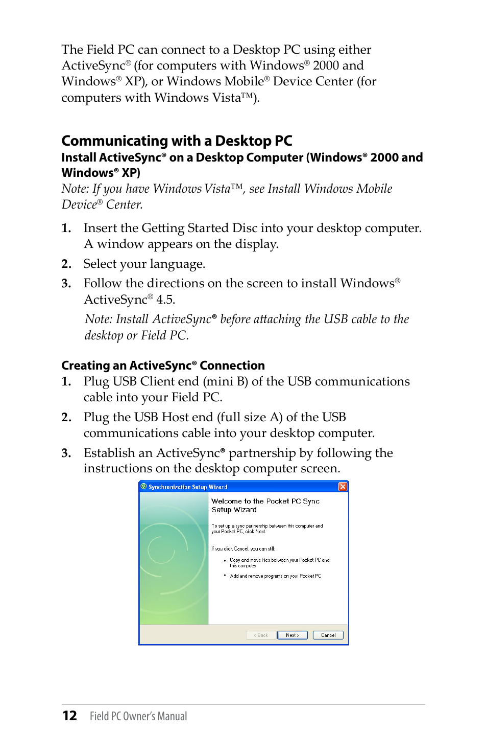 Communicating with a desktop pc | Juniper Systems TK6000 User Guide User Manual | Page 12 / 70