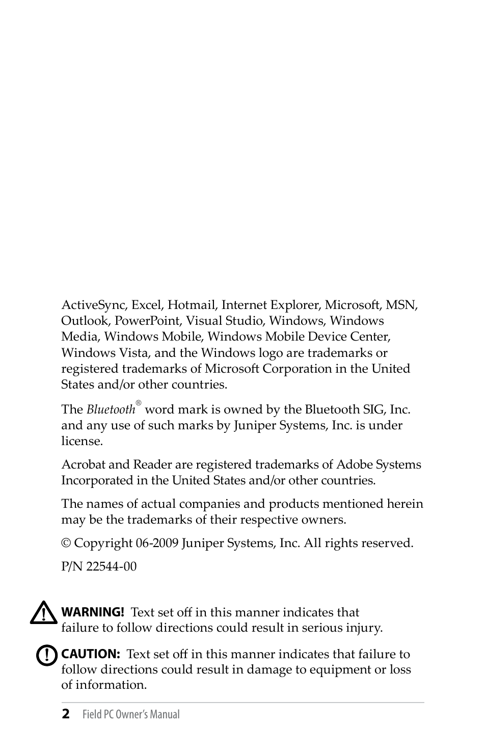 Juniper Systems TK6000 User Guide User Manual | Page 2 / 70