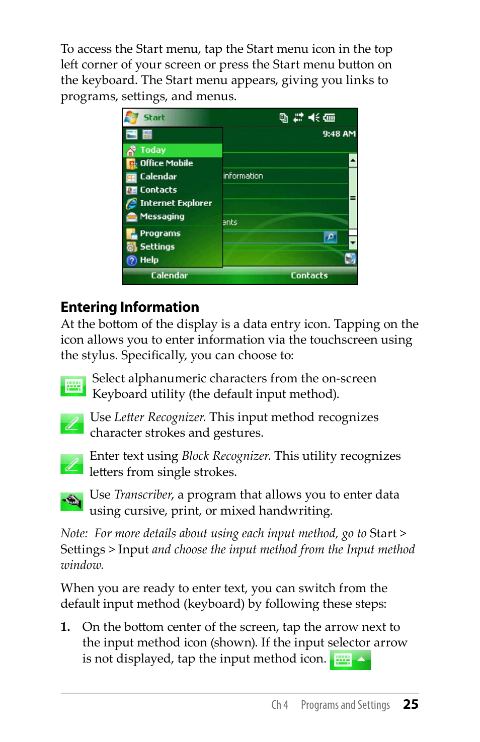 Entering information | Juniper Systems TK6000 User Guide User Manual | Page 25 / 70