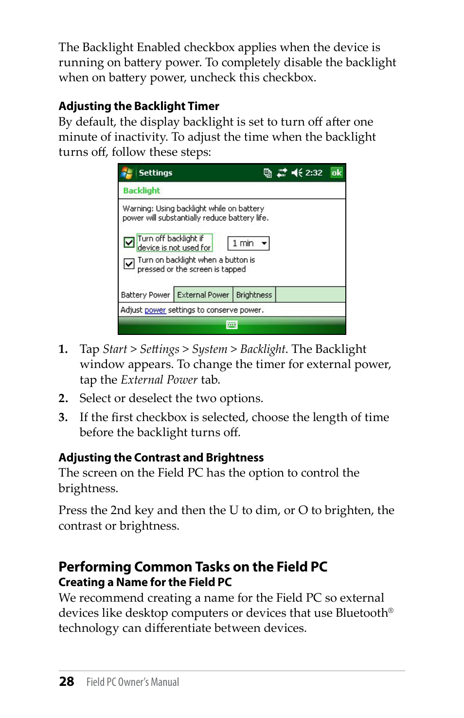 Performing common tasks on the field pc | Juniper Systems TK6000 User Guide User Manual | Page 28 / 70